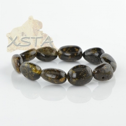 Amber cube olive beads bracelet